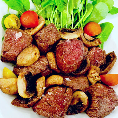 8-MINUTE STEAK & MUSHROOM BITES