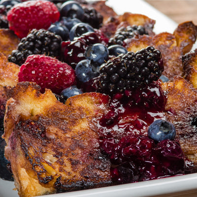 FRENCH TOAST BREAD PUDDING WITH SEASONAL FRUIT
