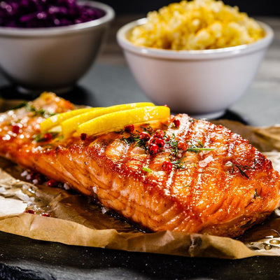 MAPLE MUSTARD GRILLED SALMON