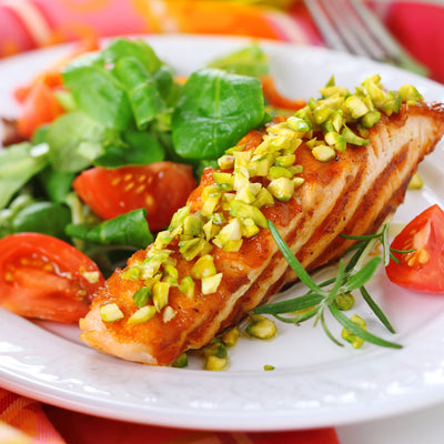 PISTACHIO-CRUSTED SALMON
