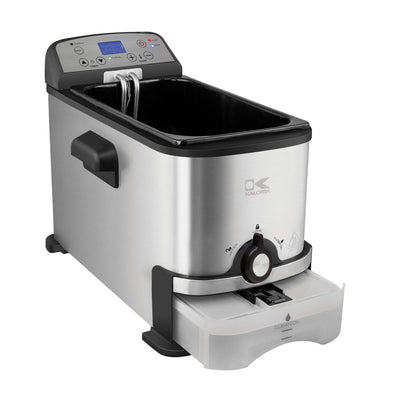 Kalorik 3.2 Quart Digital Deep Fryer with Oil Filtration, Stainless Steel